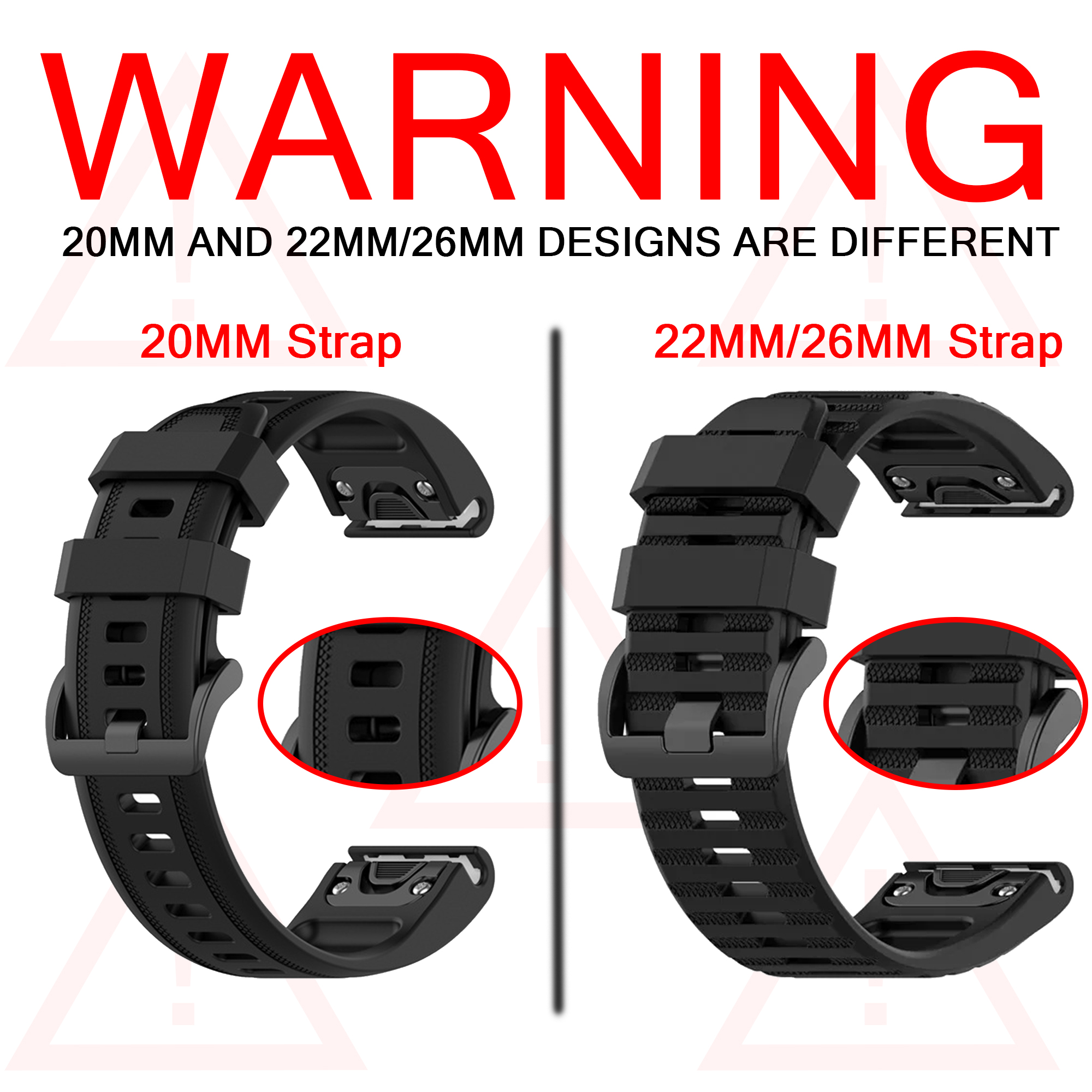 Watch Bands For Garmin Fenix 8 - огляд і ціна Silicone Watch Band 22Mm
