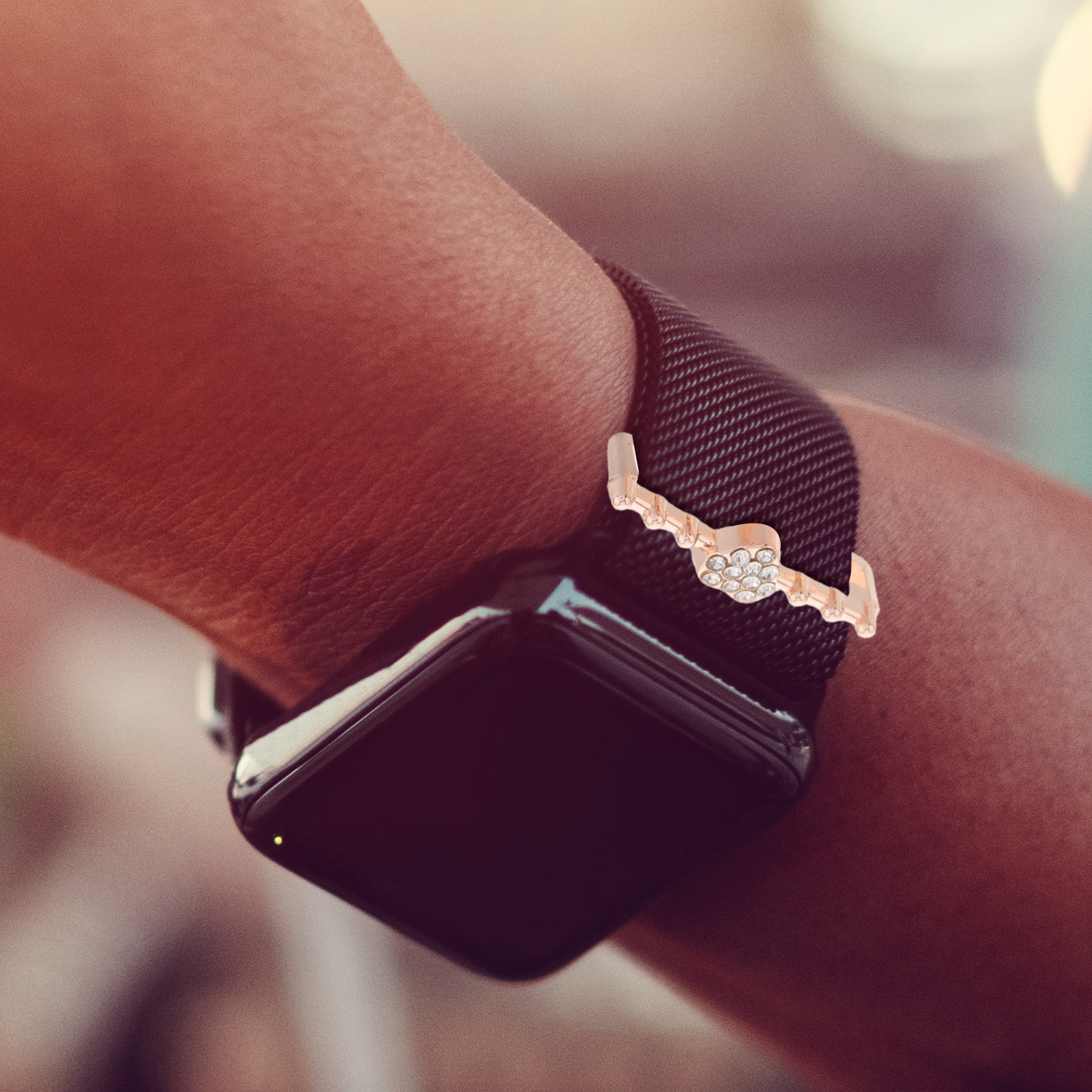 5Pcs Heart Design Watch Band D - огляд і ціна Mesh Strap Metal