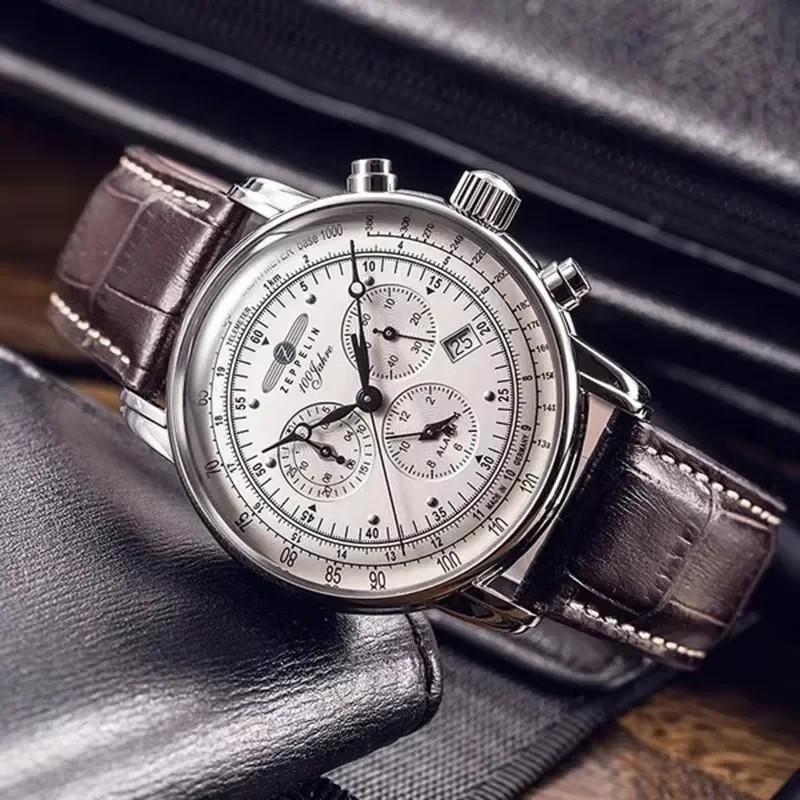 Zeppelin Airship Automatic Dat - огляд і ціна Leather Watch Band Men