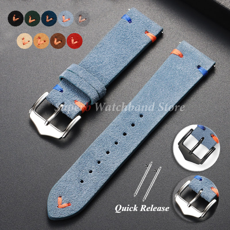 Suede Leather Watch Strap 18mm - огляд і ціна Suede Strap Watch