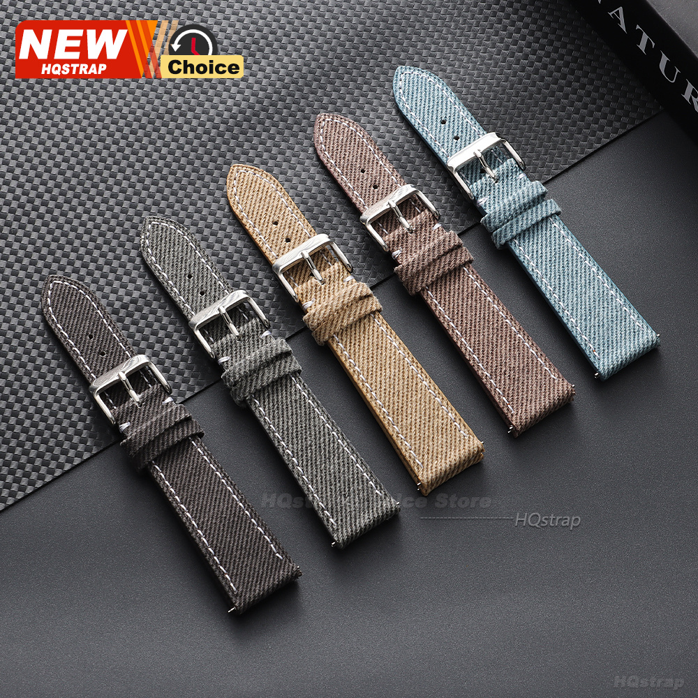 Nylon Denim Fabric Watch Strap - огляд і ціна Canvas Strap Watch