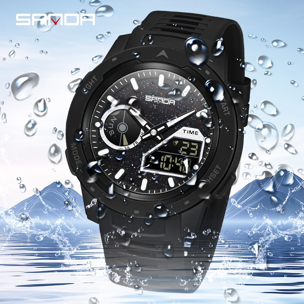 SANDA new men's fluorescent wa - огляд і ціна Rubber Strap Diver