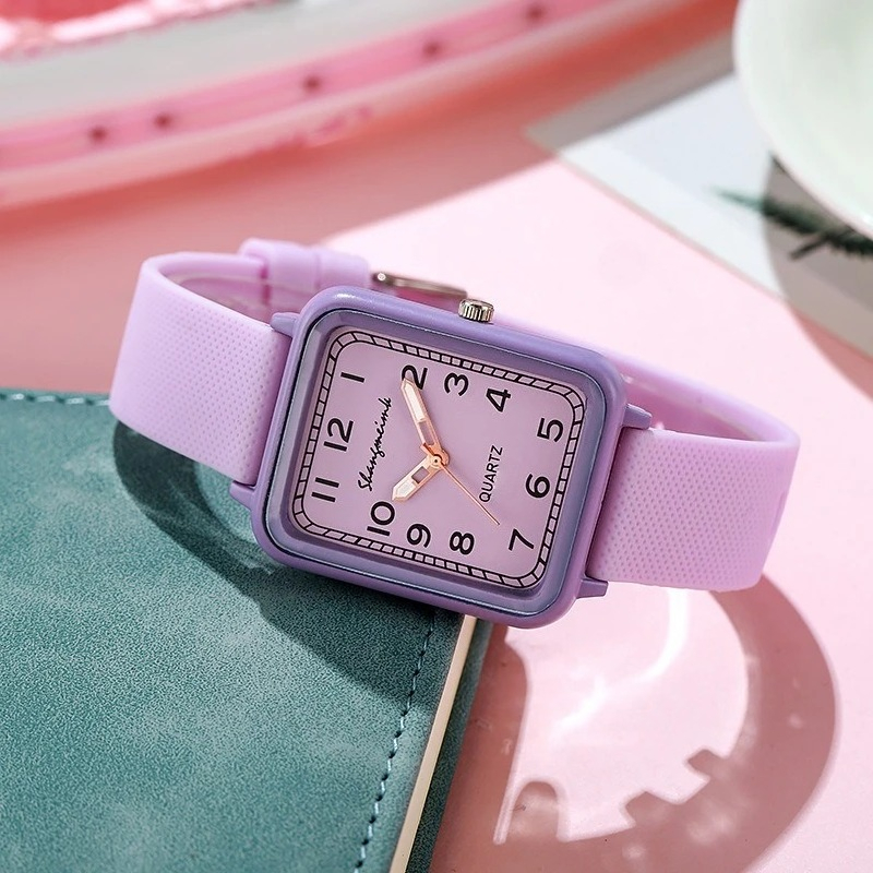 Fashion Rectangle Dial Ladies  - огляд і ціна Silicone Band Women