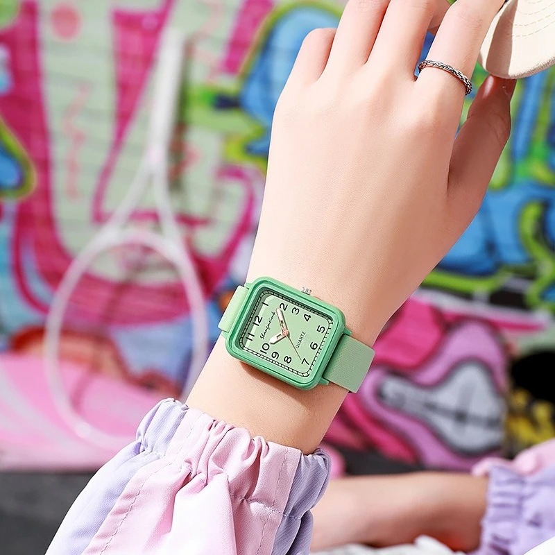 Fashion Rectangle Dial Ladies  - огляд і ціна Silicone Band Women