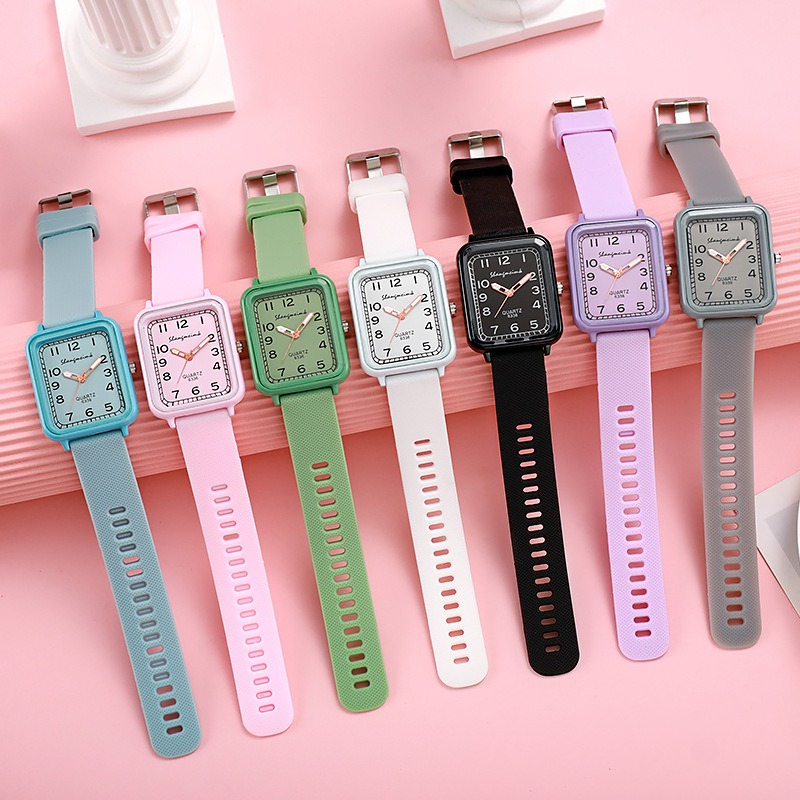 Fashion Rectangle Dial Ladies  - огляд і ціна Silicone Band Women