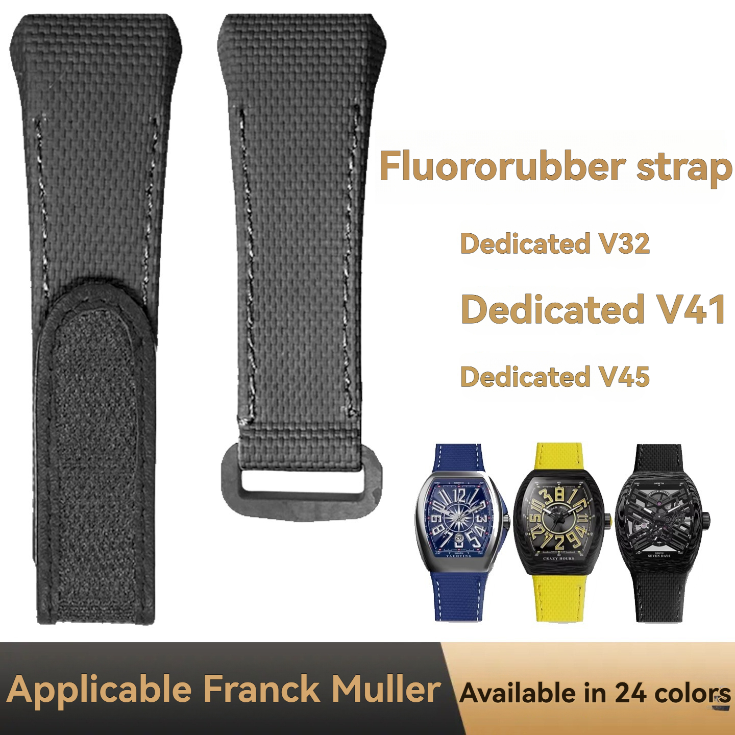 For Franck Muller V45 Fluororu - огляд і ціна Leather Strap Quick Release