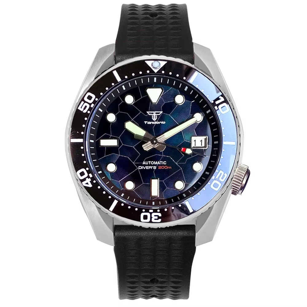 Tandorio 42.5mm Japan NH35A Au - огляд і ціна Rubber Strap Diver