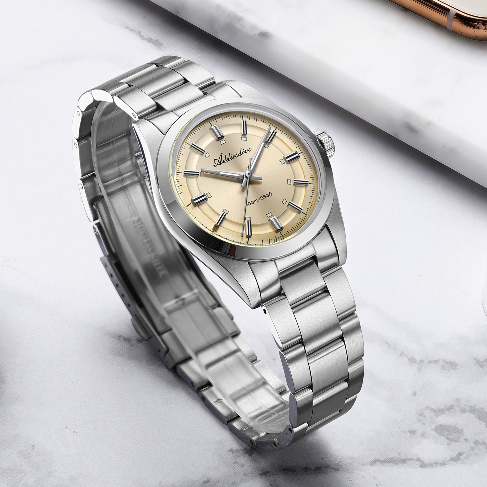 ADDIESDIVE Super Luminous Japa - огляд і ціна Stainless Bracelet Diver
