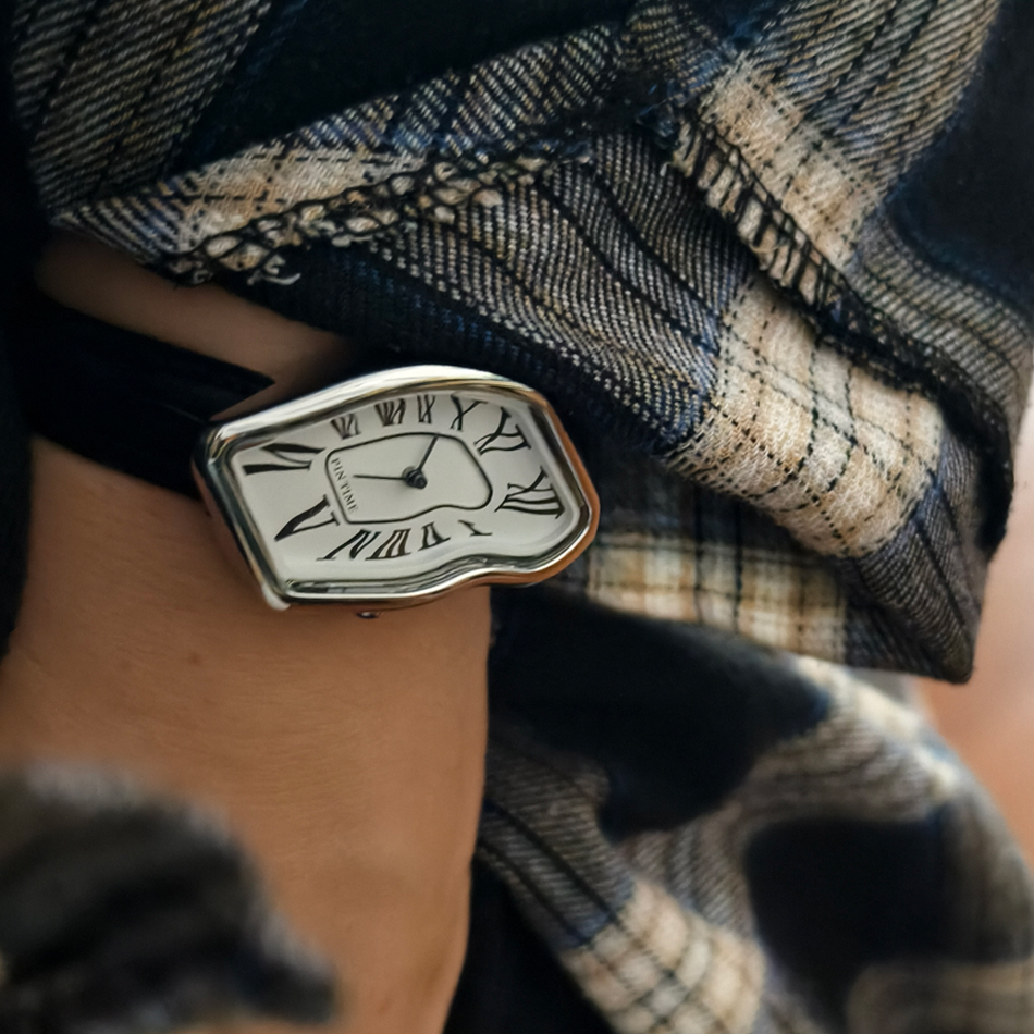 Surrealist Art Melting Clock W - огляд і ціна Leather Watch Band Men
