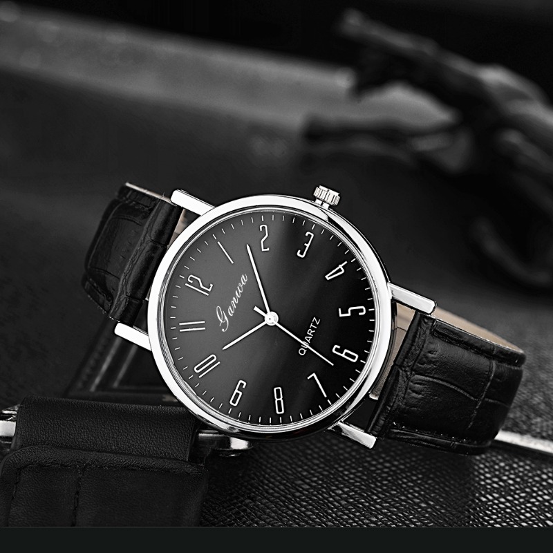Men's Watch Fashion Arabic Qua - огляд і ціна Leather Watch Band Men