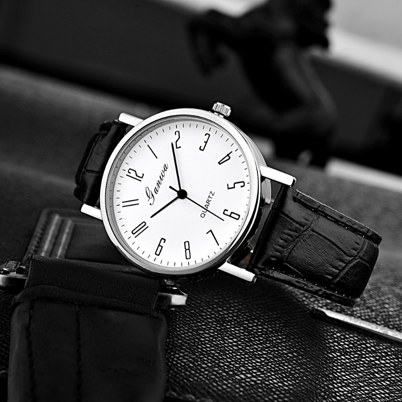 Men's Watch Fashion Arabic Qua - огляд і ціна Leather Watch Band Men