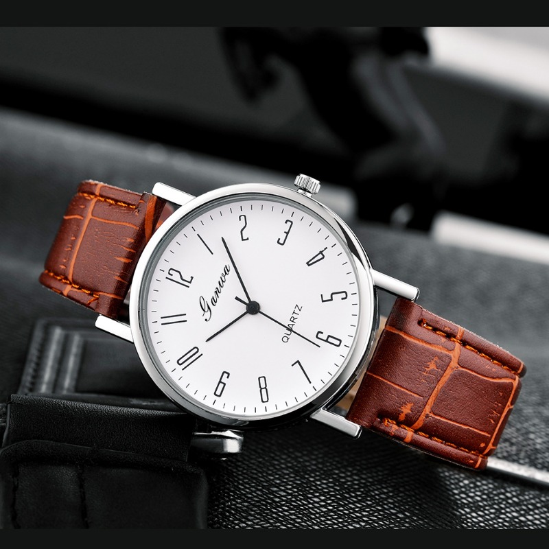 Men's Watch Fashion Arabic Qua - огляд і ціна Leather Watch Band Men
