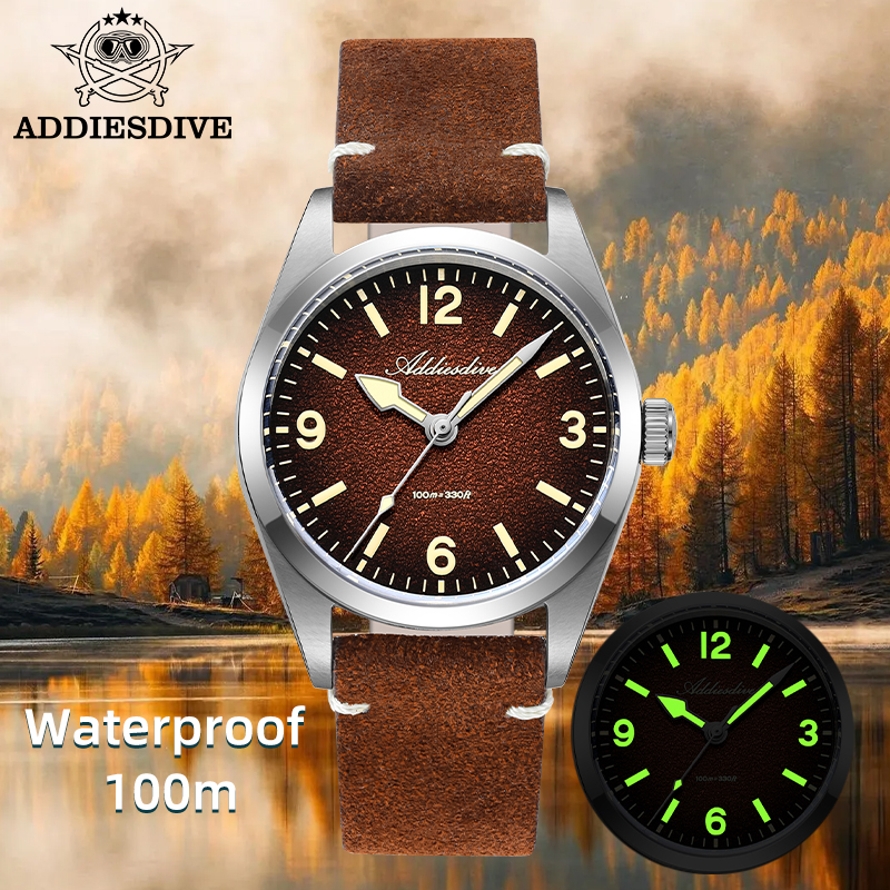 ADDIESDIVE Japan 2035 Super Lu - огляд і ціна Suede Strap Watch