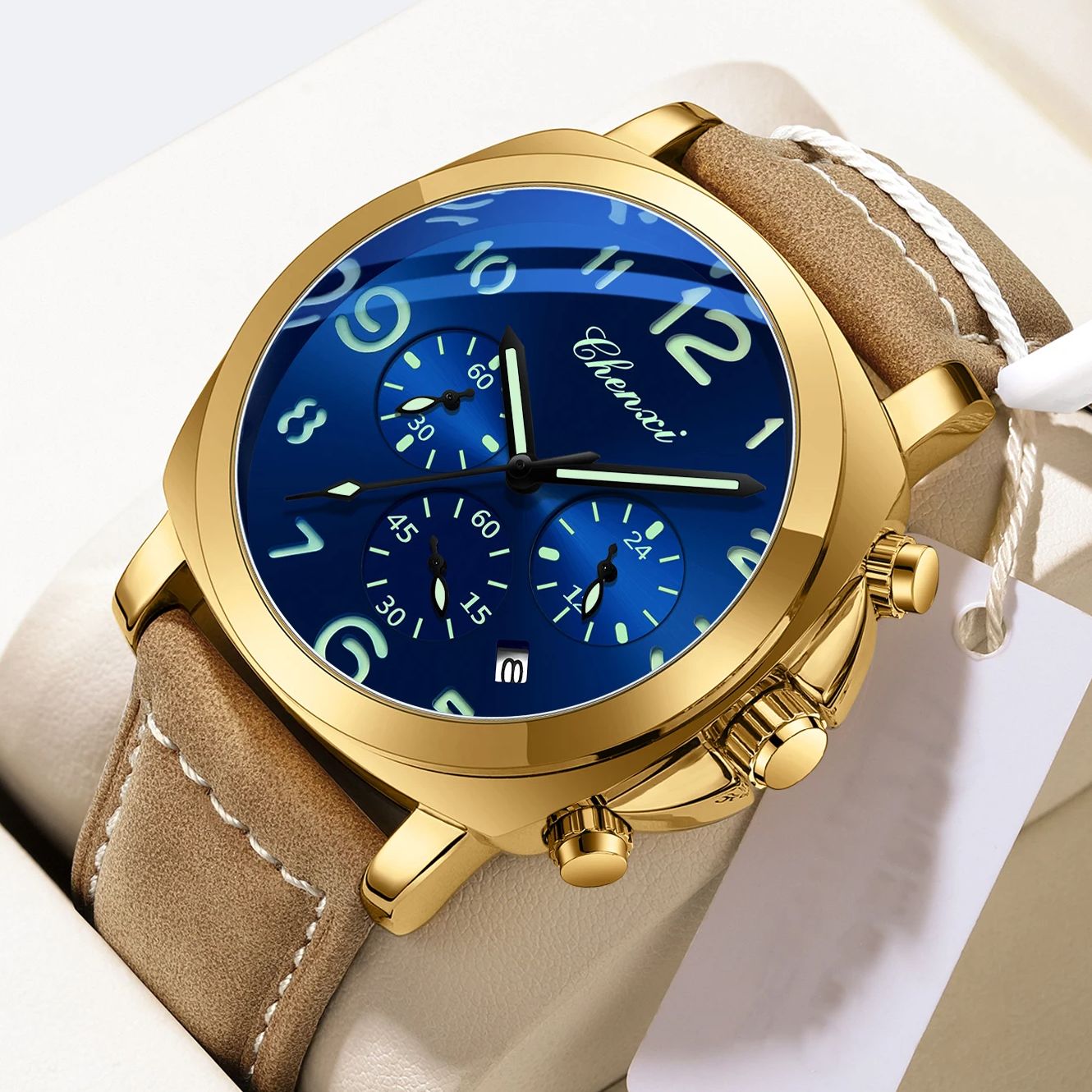 CHENXI Men Watch Multifunction - огляд і ціна Leather Watch Band Men