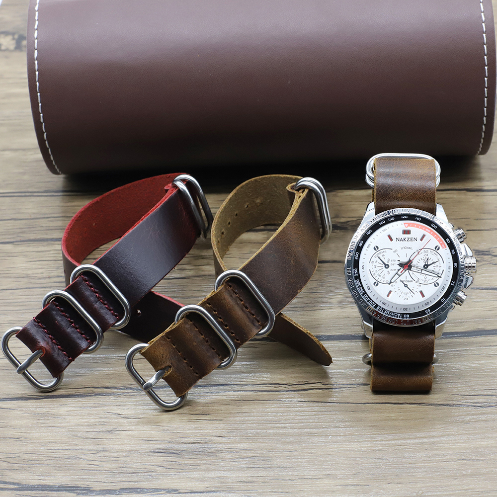 Genuine Leather Watch Band 18m - огляд і ціна Nato Strap Nylon