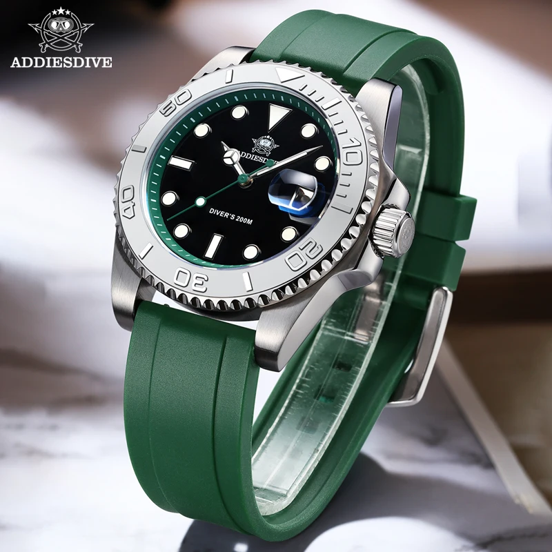 ADDIESDIVE Rotatable Ceramic B - огляд і ціна Rubber Strap Diver