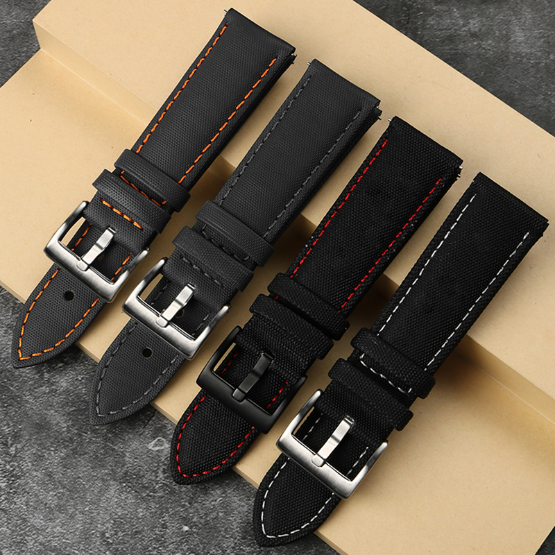 Canvas leather bottom watchban - огляд і ціна Leather Strap Quick Release