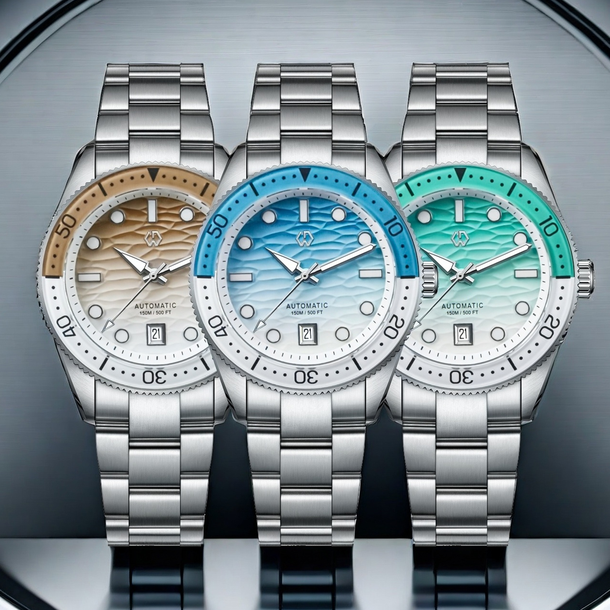 40mm Diver Watch Texture Men's - огляд і ціна Rubber Strap Diver