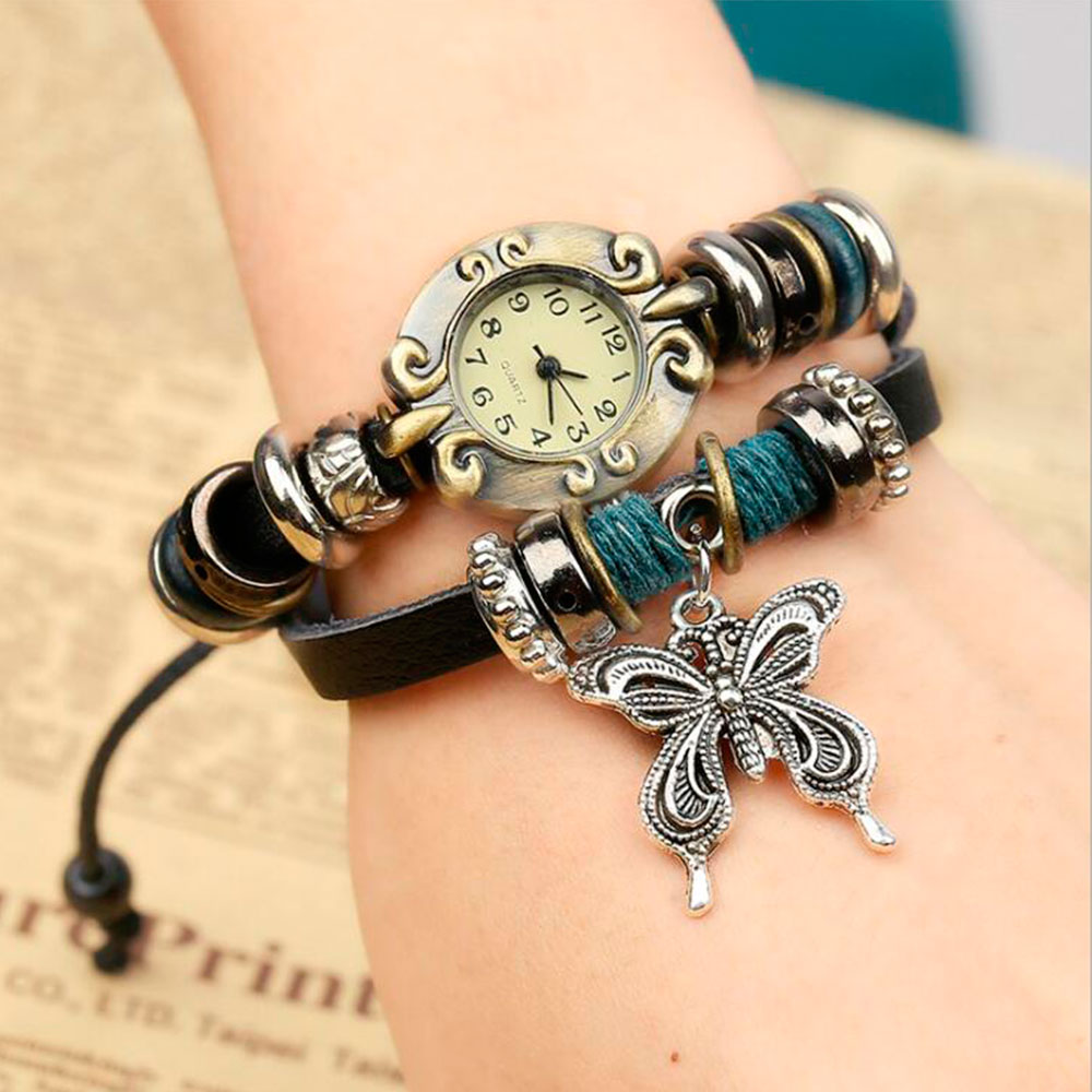 Handmade Butterfly Beads Brace - огляд і ціна Leather Watch Band Men