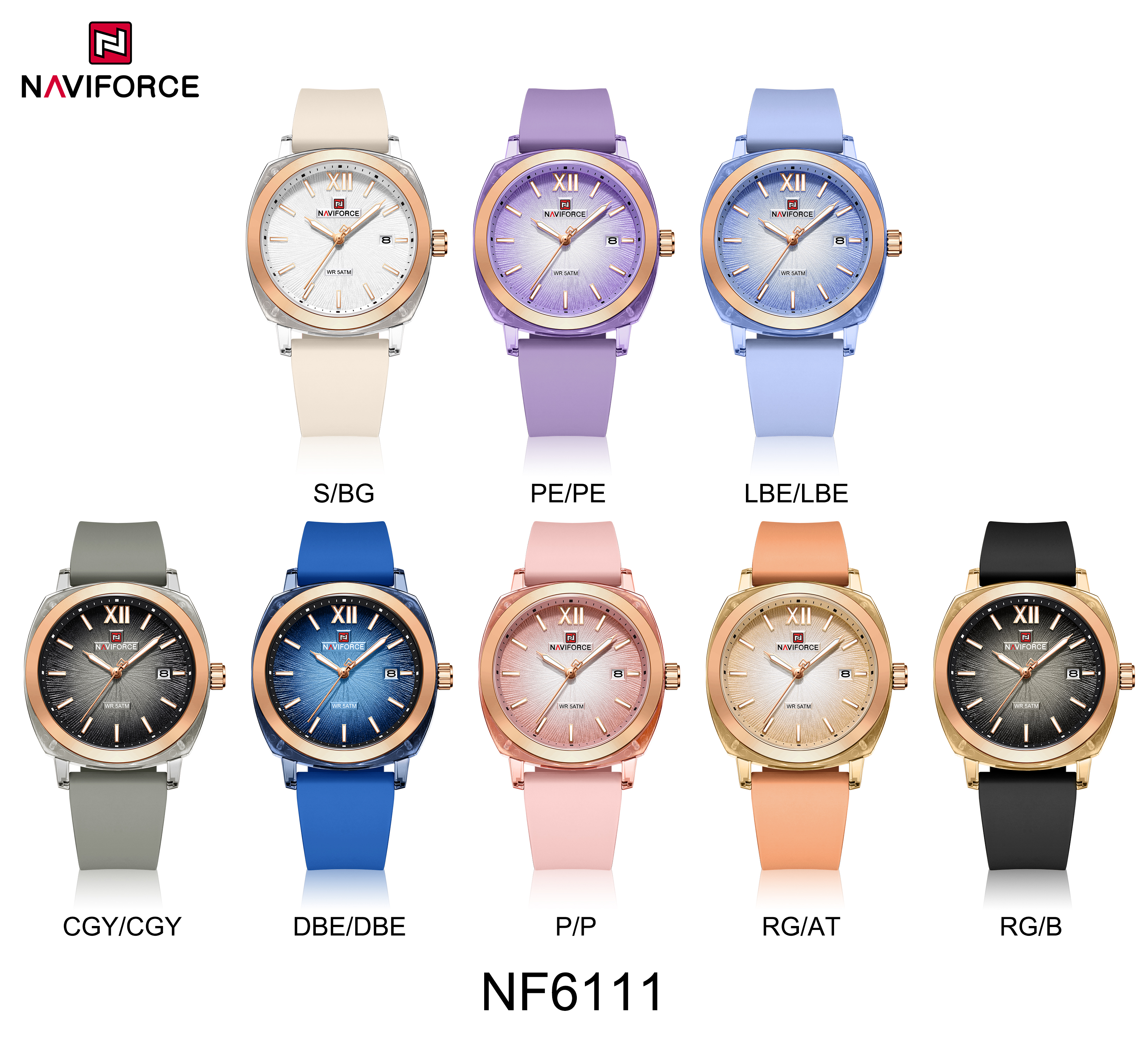 Naviforce 6111 Candy colors Wa - огляд і ціна Silicone Band Women